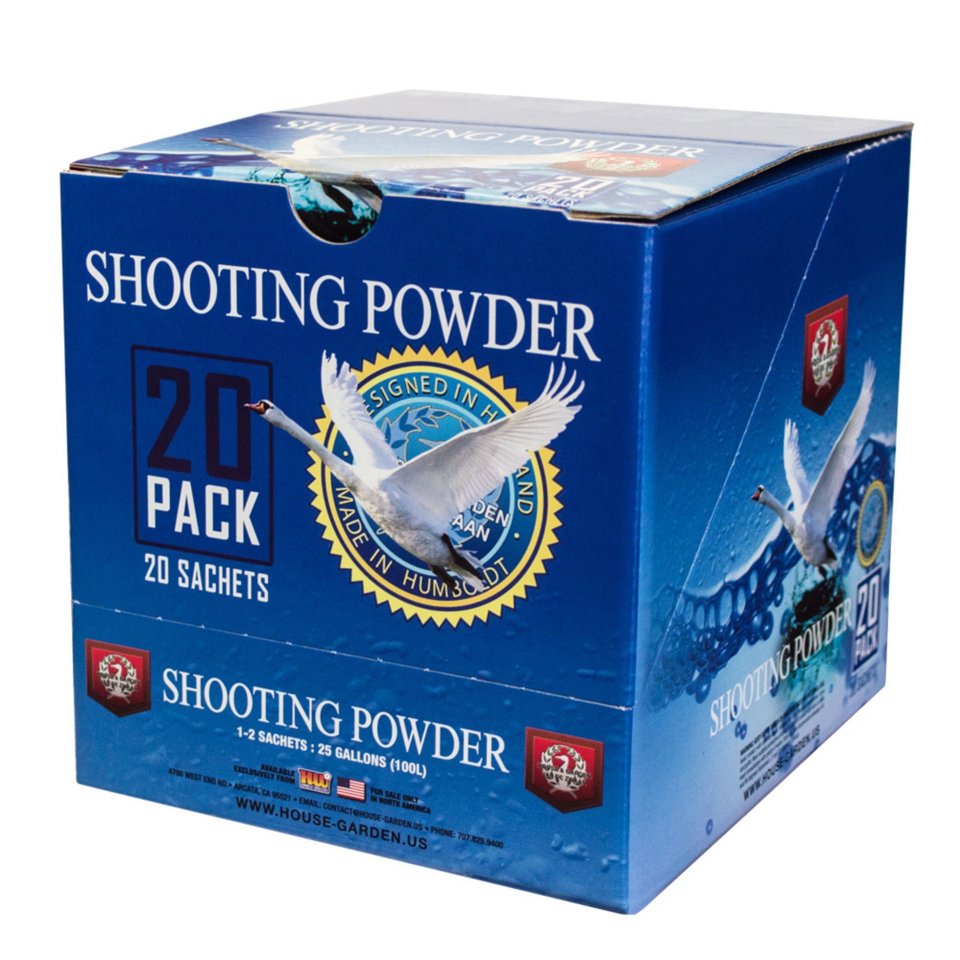 House & Garden Shooting Powder 20-pack box, a powerful bloom expander for explosive flowering and increased yields in NZ hydroponics