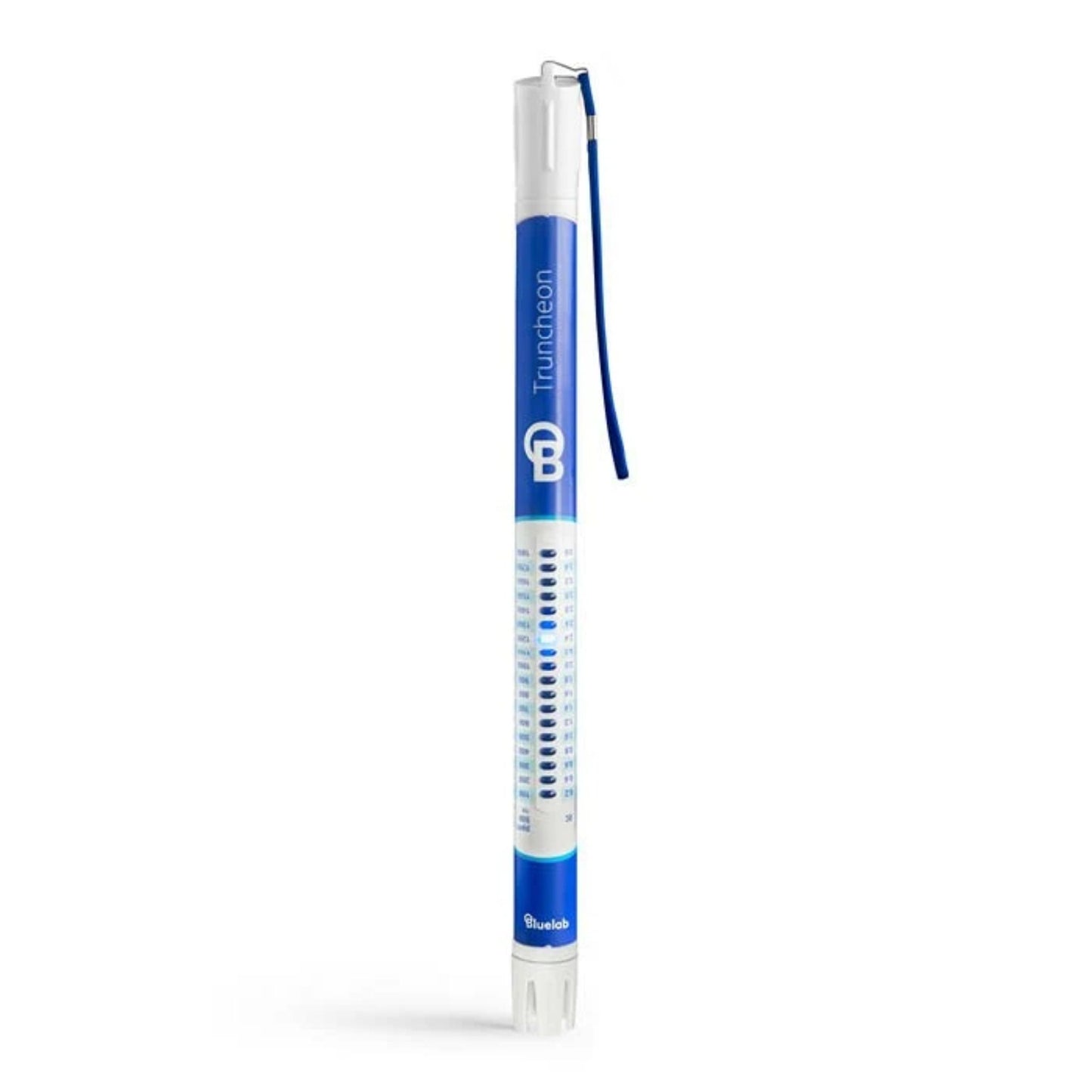 Bluelab Truncheon Nutrient Meter held vertically, displaying its multi-scale LED light readout for quickly and accurately measuring EC (Electrical Conductivity) or nutrient strength in hydroponic solutions for growers in New Zealand.