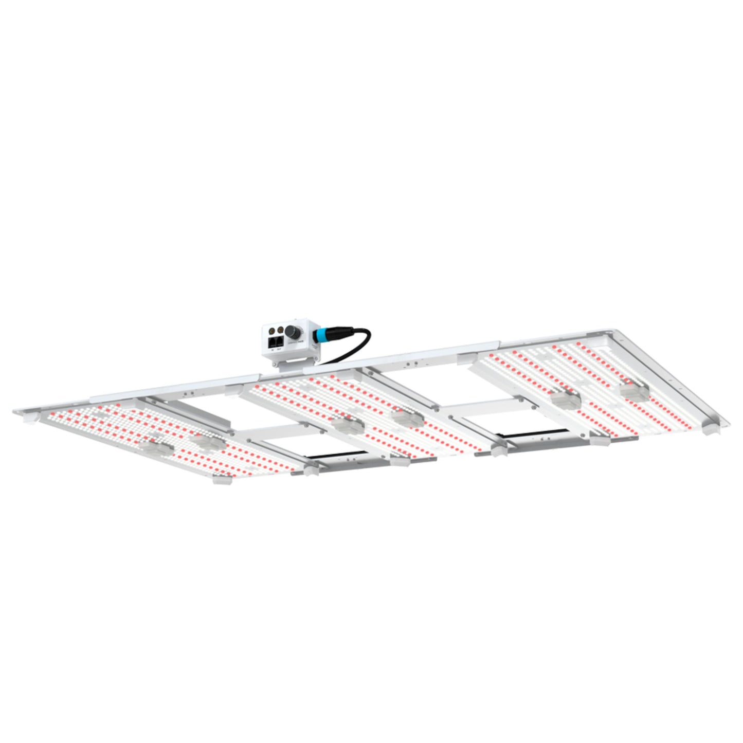 Top-down angled view of the Hortitek Gen 2 Growboard LED Grow Light 660W, a large rectangular panel with a dense array of high-intensity full-spectrum LEDs, designed for professional and commercial horticultural applications in New Zealand requiring powerful and efficient illumination