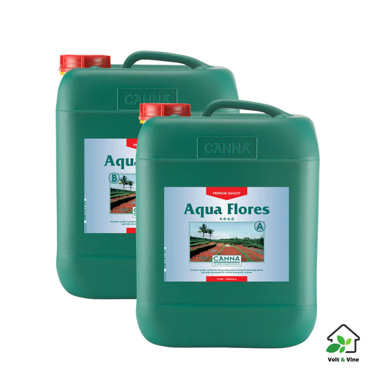 Two 5-liter bottle of CANNA Aqua Flores nutrient solution for the flowering stage in hydroponic systems