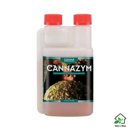 A 1-liter bottle of CANNA Cannazym, an enzyme product to break down dead roots