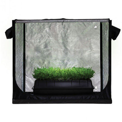 Compact Jungle Room Propagation Tent 85cm x 50cm x 80cm, with a reflective interior, containing a tray of young green seedlings or clones, perfect for early-stage plant development in New Zealand